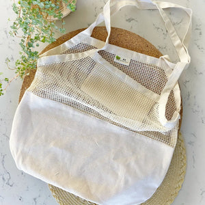 ME MOTHER EARTH | Organic Half Mesh Market Tote with Pocket