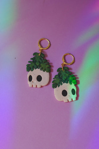 HERNANDESIGNCO. | Monstera Skull Earrings