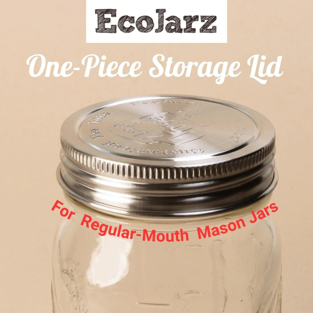 ECOJARZ | Stainless Steel One-Piece Storage Lid For Mason
