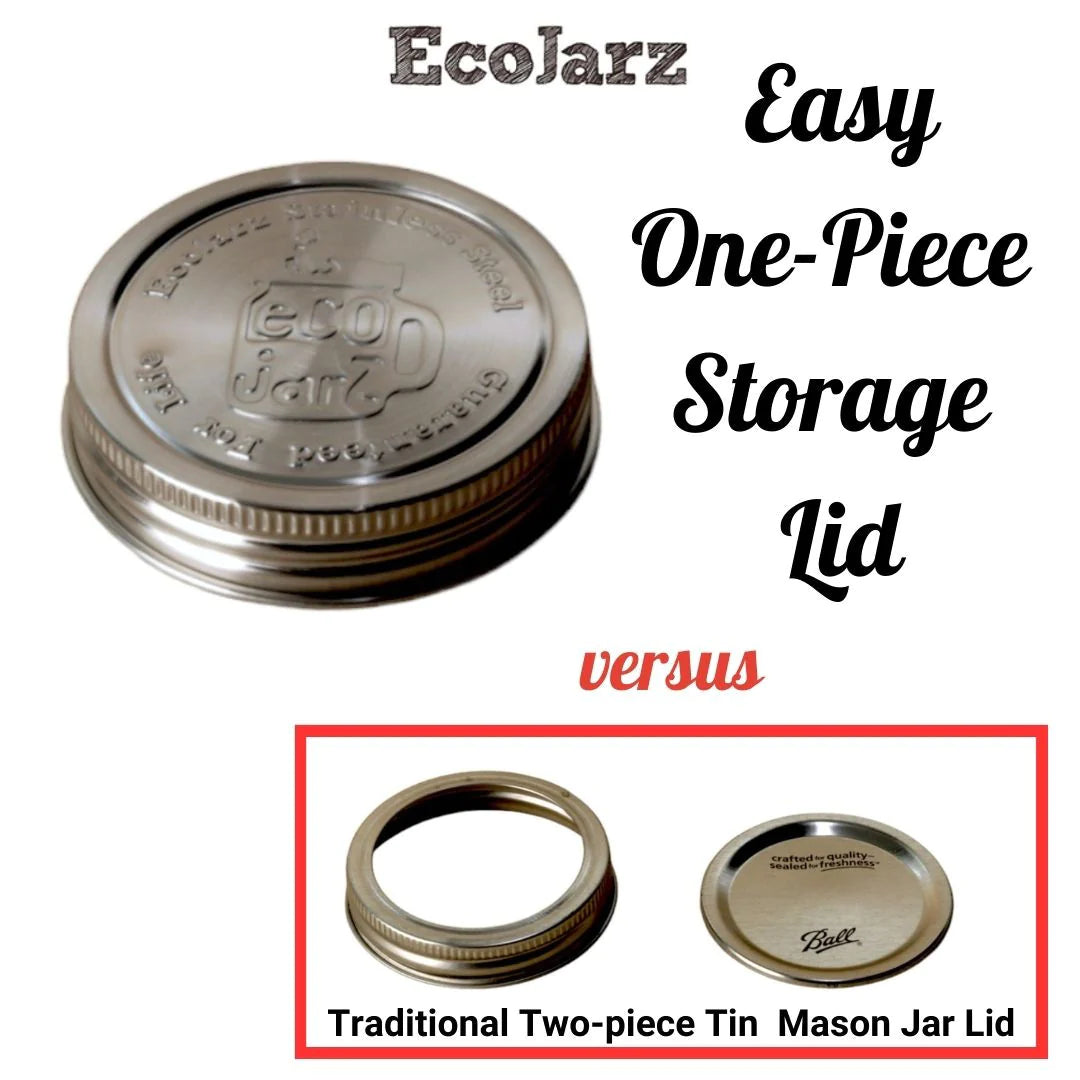 ECOJARZ | Stainless Steel One-Piece Storage Lid For Mason ECOJARZ | Stainless Steel One-Piece Storage Lid For Mason