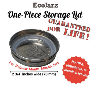 ECOJARZ | Stainless Steel One-Piece Storage Lid For Mason Jars