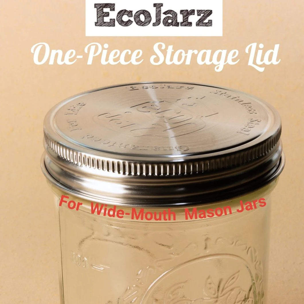 ECOJARZ | Stainless Steel One-Piece Storage Lid For Mason Jars