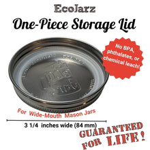Load image into Gallery viewer, ECOJARZ | Stainless Steel One-Piece Storage Lid For Mason Jars