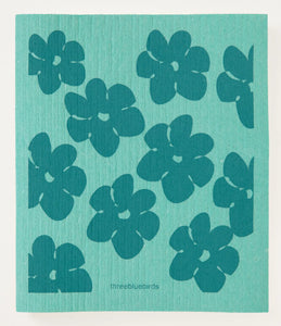 THREE BLUEBIRDS | Flower Power Swedish Dishcloth