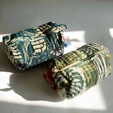 Load image into Gallery viewer, ICHCHA | Upcycled Organic Cotton Patch Travel Pouch + Toiletry Bag
