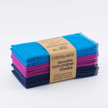 Load image into Gallery viewer, CHEEKS AHOY | Reusable Non-paper Cotton Towels - unrolled, 8pk