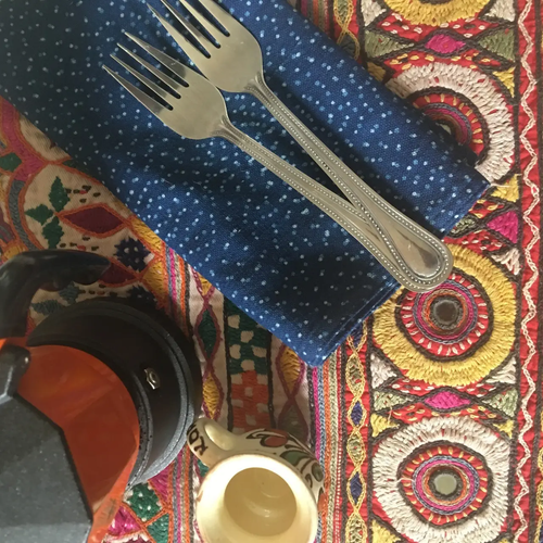 ICHCHA | Plant + Mineral Dyed Organic Cotton Napkins: Indigo Dots (set of 4)