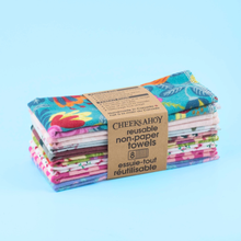 Load image into Gallery viewer, CHEEKS AHOY | Spring Collection: Reusable Non-paper Cotton Towels - unrolled, 8pk