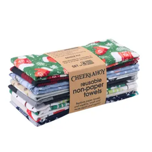 Load image into Gallery viewer, CHEEKS AHOY | Reusable Non-paper Towels - Holiday