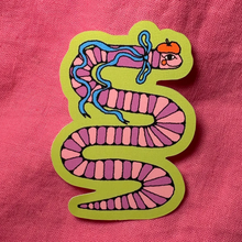 Load image into Gallery viewer, ASH + CHESS | Silly Duck + Worm Vinyl Stickers