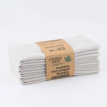 Load image into Gallery viewer, CHEEKS AHOY | Non-Paper Towels Brushed Organic Cotton - 6pk unrolled
