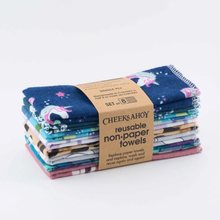 Load image into Gallery viewer, CHEEKS AHOY | Reusable Non-paper Cotton Towels - unrolled, 8pk