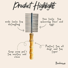Load image into Gallery viewer, BAMBOO SWITCH | Double Sided Pet Flea Comb