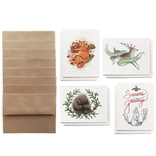 Load image into Gallery viewer, SMALL VICTORIES | Winter Holiday Card Set - Plantable Herb Seed Paper