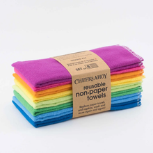 Load image into Gallery viewer, CHEEKS AHOY | Reusable Non-paper Cotton Towels - unrolled, 8pk