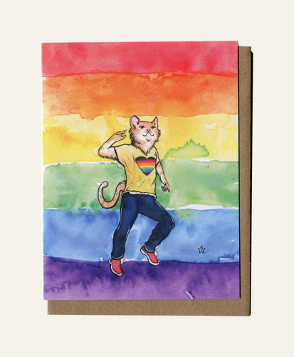 DARLING ILLUSTRATIONS | Rainbow Gay Cat Card