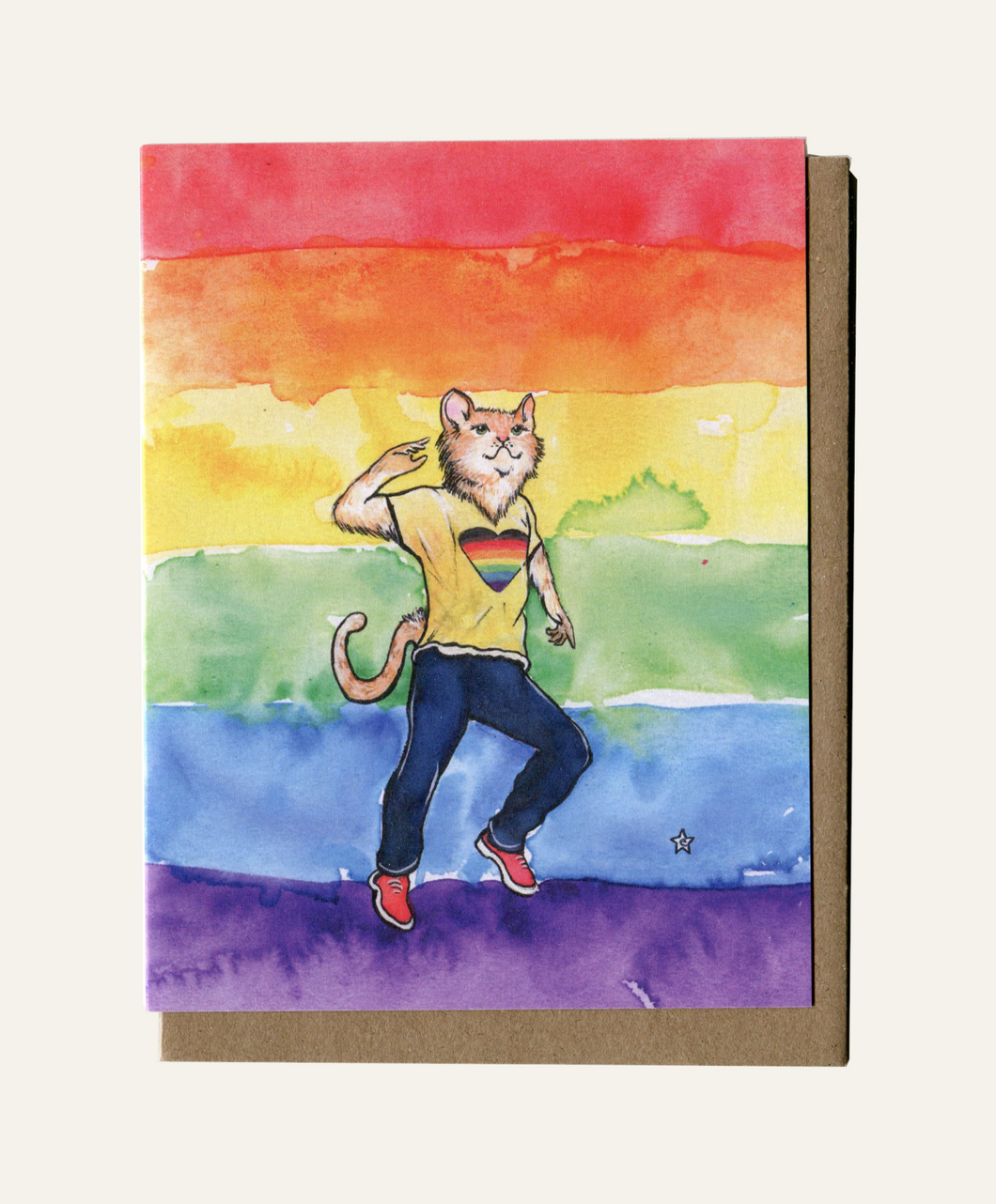 DARLING ILLUSTRATIONS | Rainbow Gay Cat Card