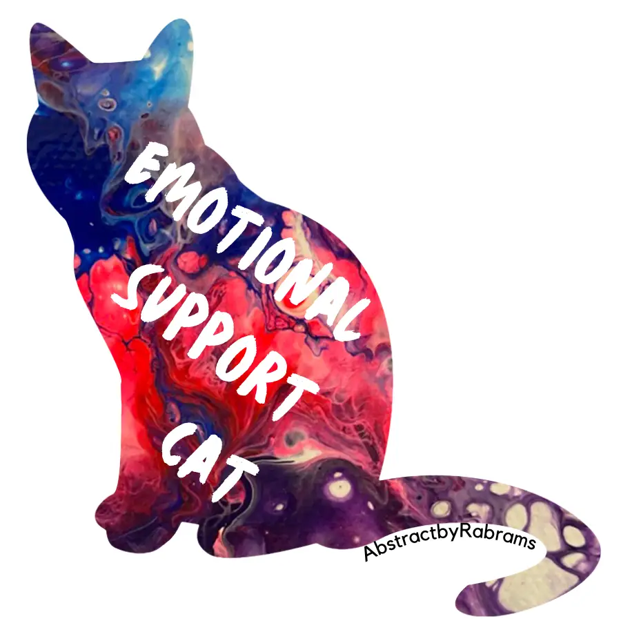 ABSTRACT BY RABRAMS | Emotional Support Cat Vinyl Sticker