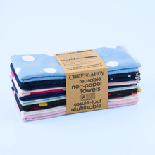Load image into Gallery viewer, CHEEKS AHOY | Reusable Non-paper Cotton Towels - unrolled, 8pk
