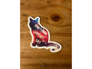 ABSTRACT BY RABRAMS | Emotional Support Cat Vinyl Sticker