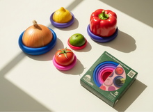 Load image into Gallery viewer, FOOD HUGGERS | Set of 5 Assorted Silicone Food Huggers