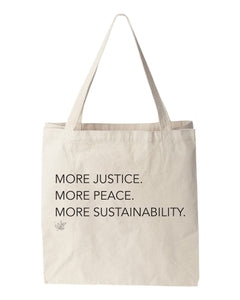 Tote bag | JUSTICE. PEACE. SUSTAINABILITY.