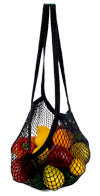 ECOBAGS | Cotton String Bag - long handle, black