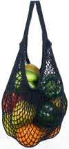 ECOBAGS | Cotton String Bag - short tote handle, black