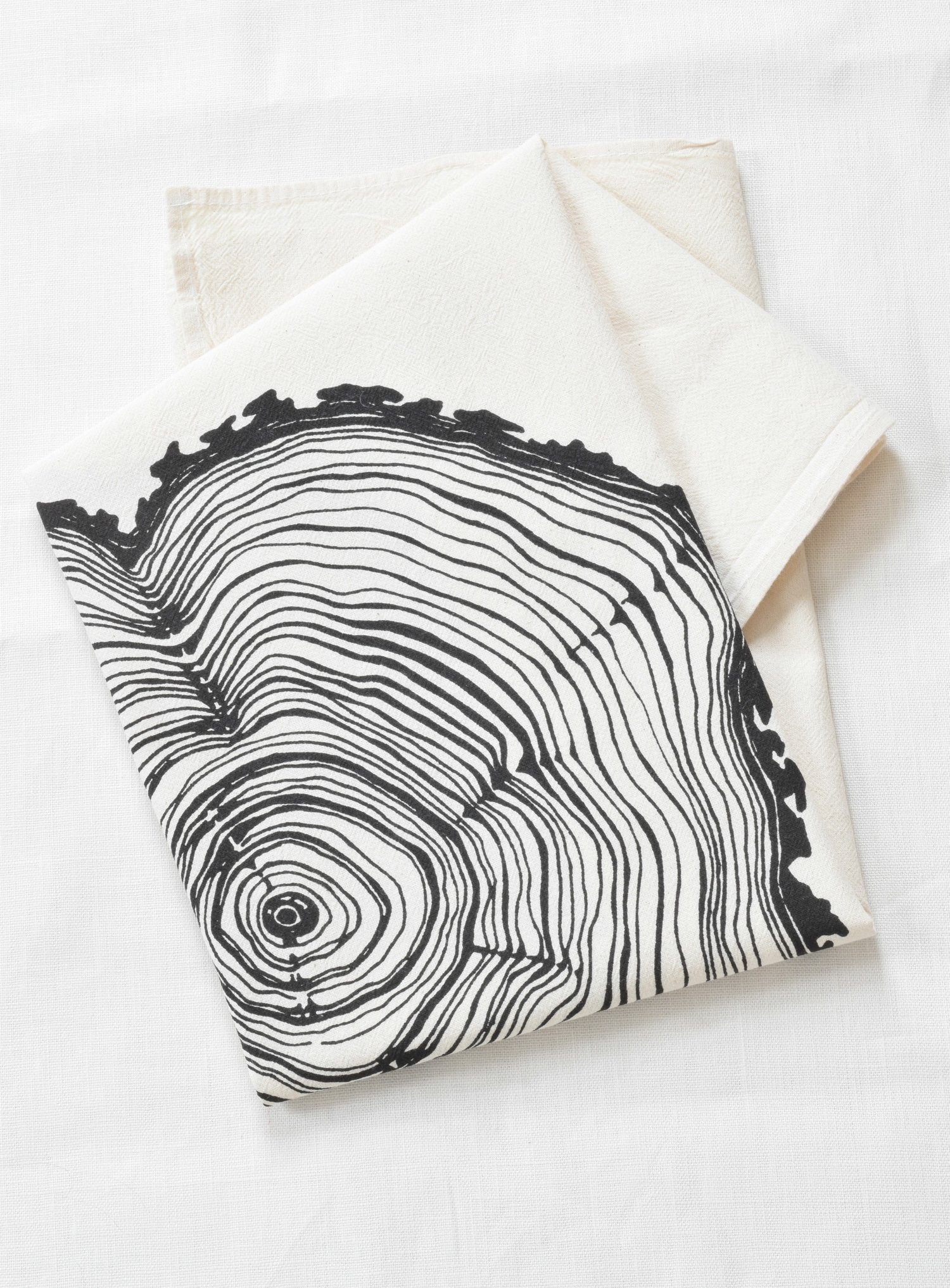 Hand-Stitched Artisanal Black Tea Towels - Heart - AllORA