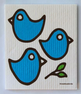 THREE BLUEBIRDS | Swedish Dishcloth