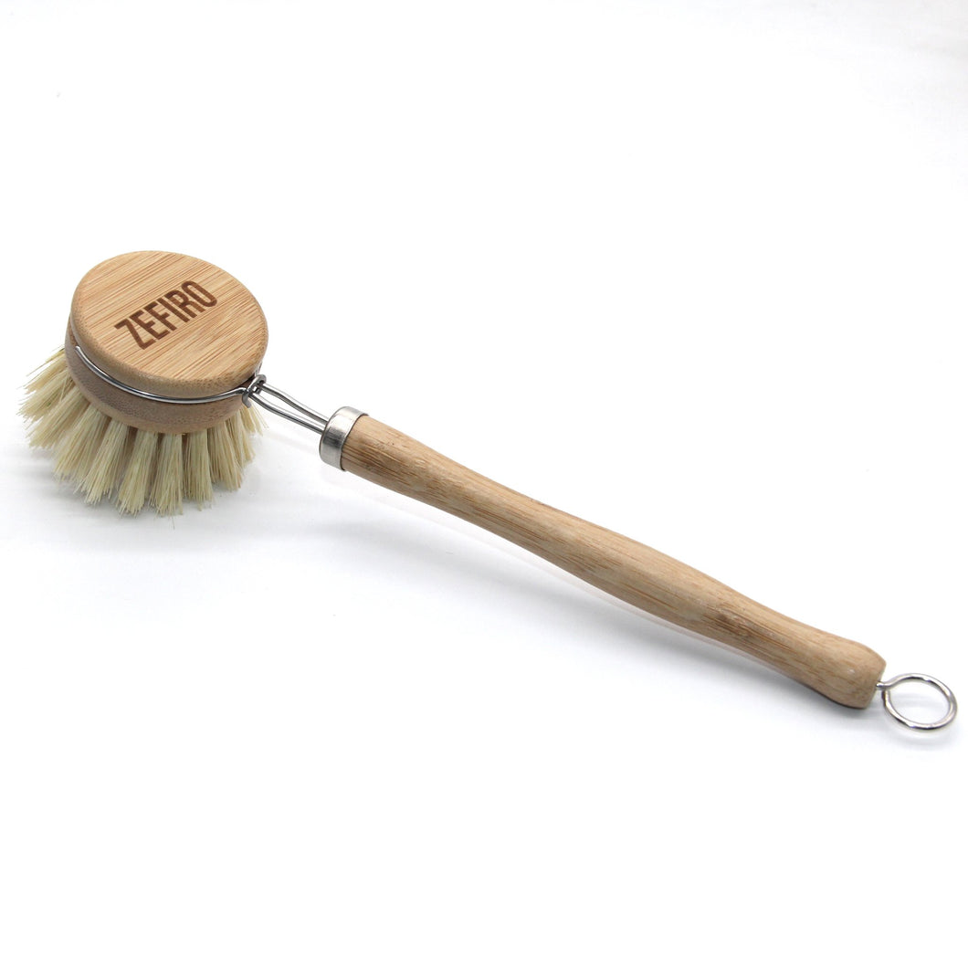 ZEFIRO | Bamboo + Sisal Dish Brush with Replacement Head