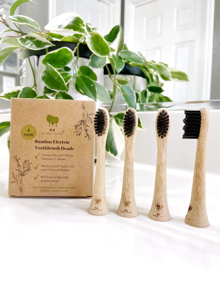 ME MOTHER EARTH | 4pk Bamboo Electric Toothbrush Heads